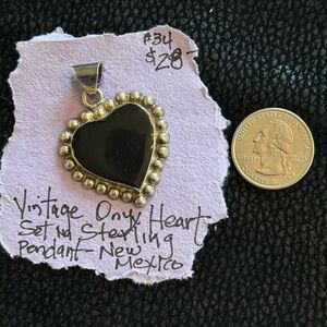 Black Onyx Heart Pendant